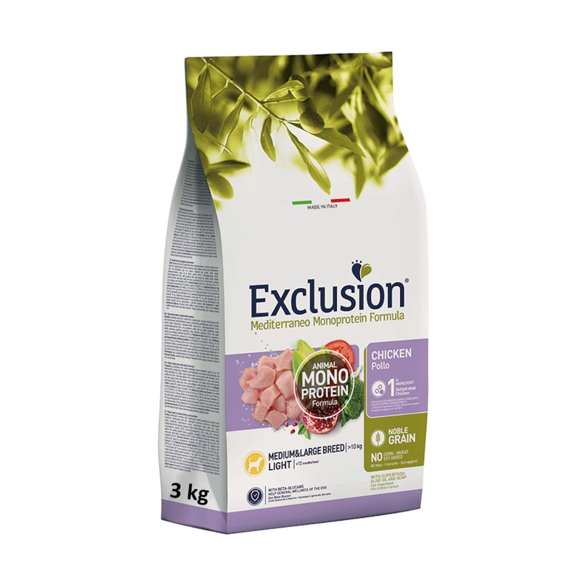 Exclusion Dog Mediterraneo Light Medium & Large Breeds Pollo